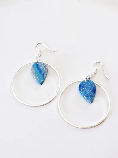 Boucles d'oreilles Faire des ronds "Gouttes" - 40 mm
