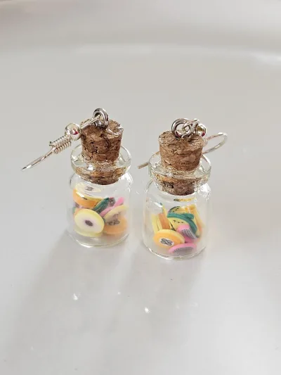 Boucles d'oreilles Fioles fruits exotiques