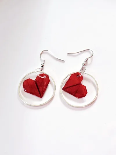 Boucles d'oreilles Love Origami