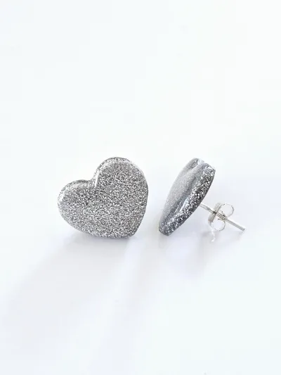 Boucles d'oreilles Puces Cœur uni