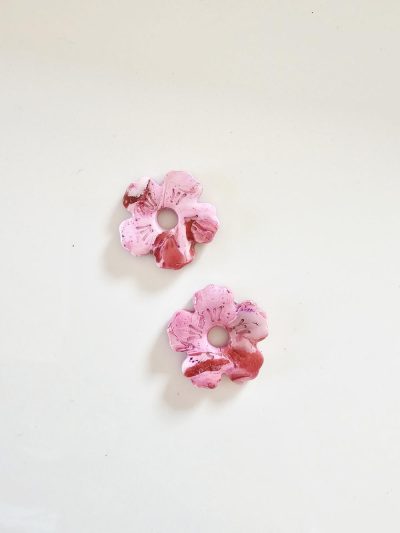 Créoles interchangeables fleur Cléopâtre - avec ou sans attache