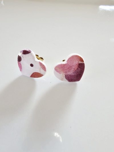Boucles d'oreilles Puces Coeur transfert